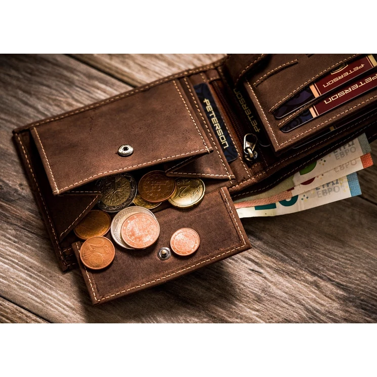 Valódi bőr Peterson Férfi pénztárca RFID védelemmel