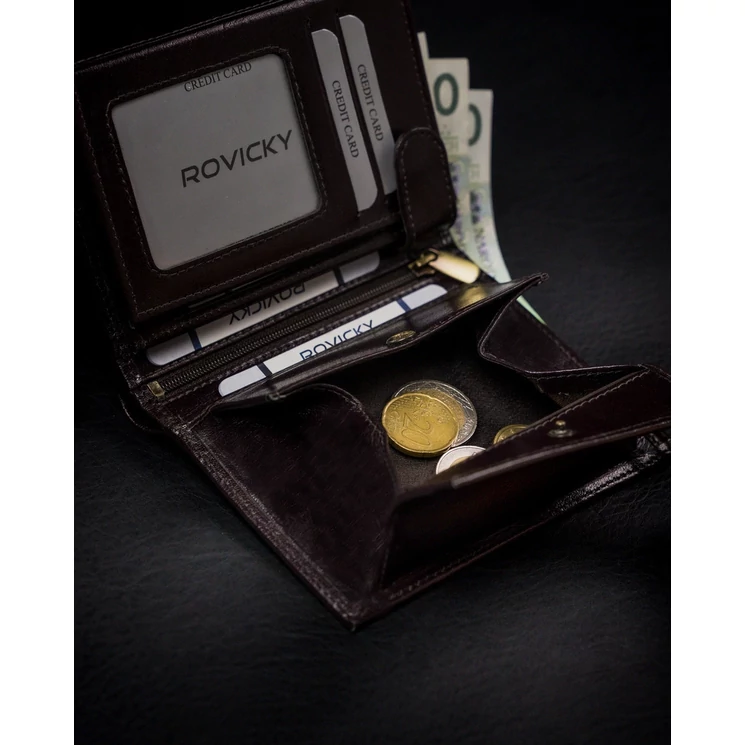 Valódi Bőr ROVICKY Férfi pénztárca RFID Védelemmel