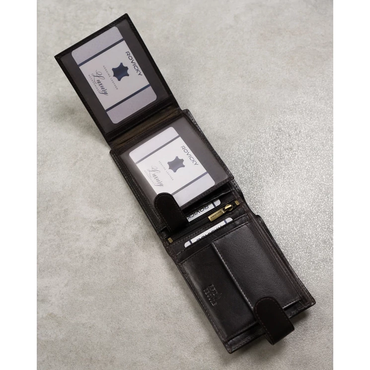 ROVICKY Valódi Bőr Férfi pénztárca RFID rendszerrel