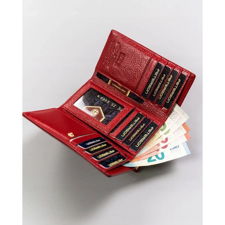  Női pénztárca piros színben