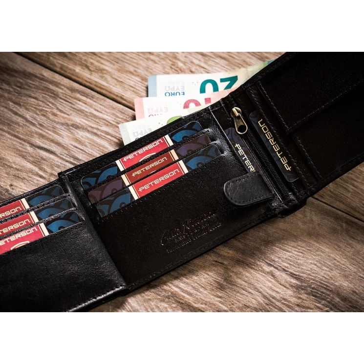 Peterson Valódi Bőr Férfi pénztárca kamionos motívummal