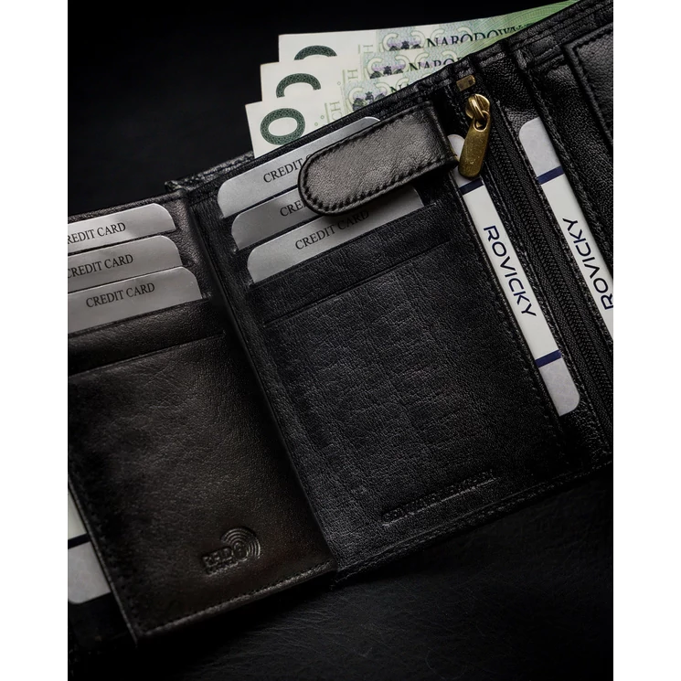Valódi Bőr ROVICKY Férfi pénztárca RFID Védelemmel