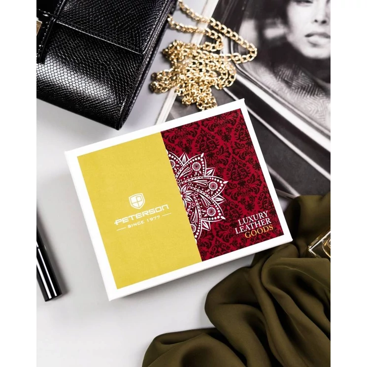 Valódi  bőr Női pénztárca piros színben