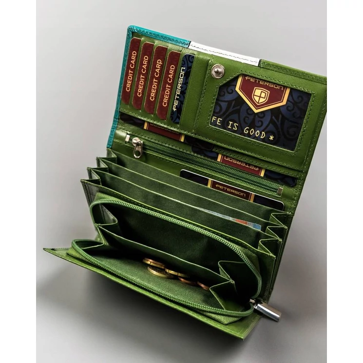 Peterson Piros Valódi bőr Női pénztárca