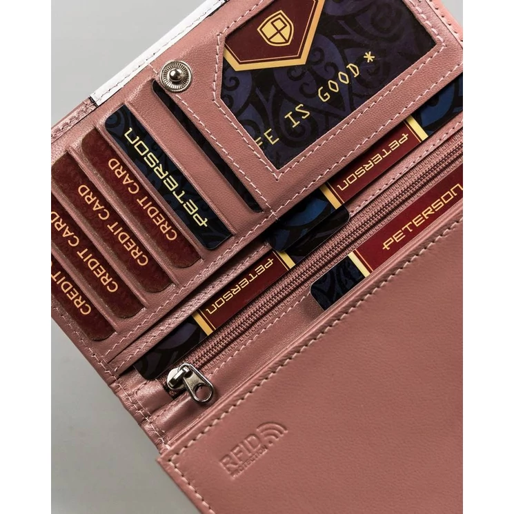 Peterson Piros Valódi bőr Női pénztárca