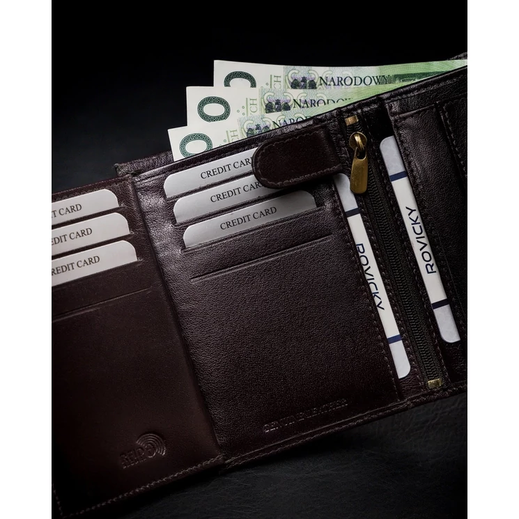 Valódi Bőr ROVICKY Férfi pénztárca RFID Védelemmel
