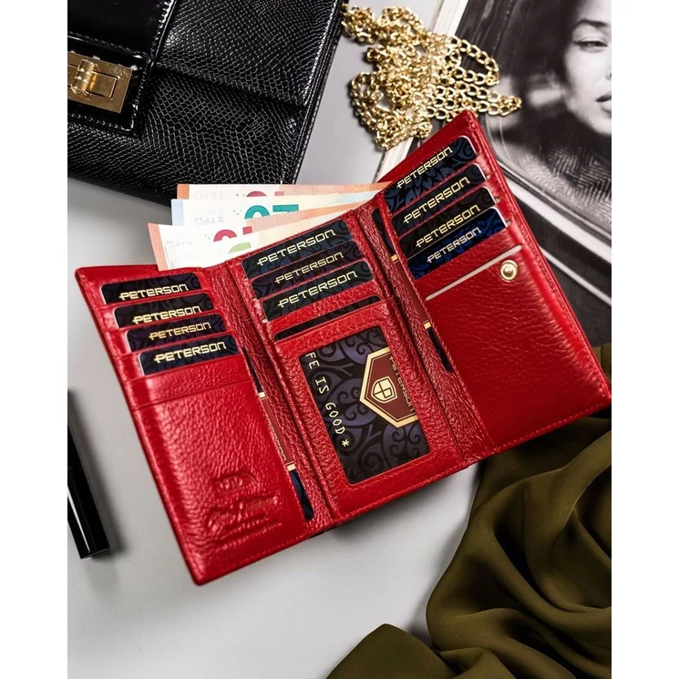  Női pénztárca piros színben