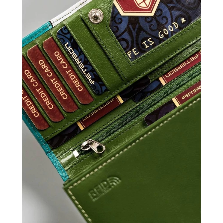 Peterson Piros Valódi bőr Női pénztárca