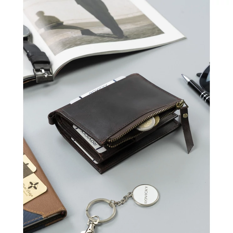 ROVICKY Valódi bőr Férfi pénztárca