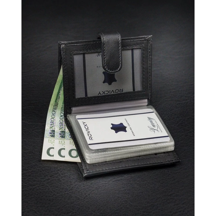 LOREN Elegáns Férfi pénztárca fényes valódi bőrből