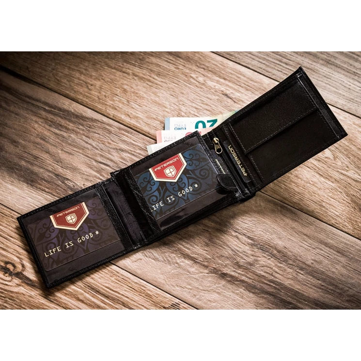 Peterson Valódi Bőr Férfi pénztárca kamionos motívummal