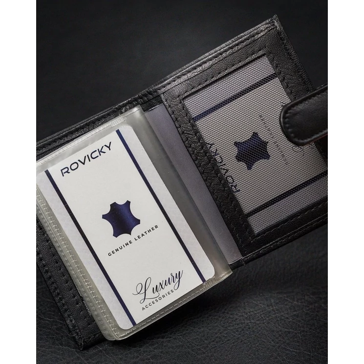 LOREN Elegáns Férfi pénztárca fényes valódi bőrből