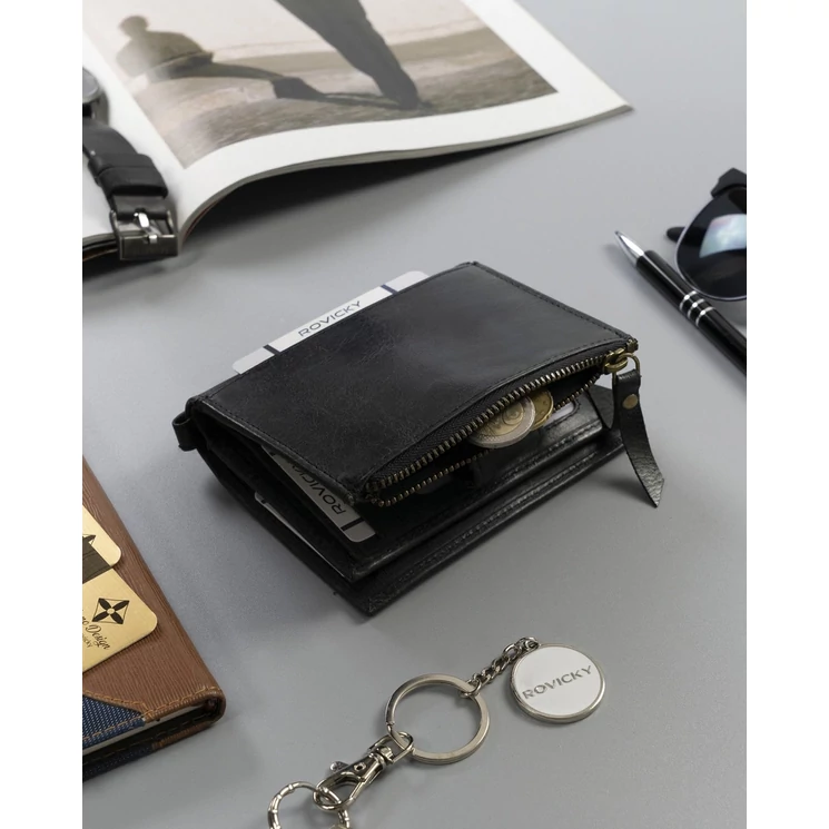 ROVICKY Valódi bőr Férfi pénztárca