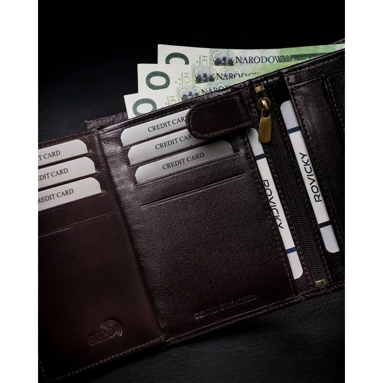 Valódi Bőr ROVICKY Férfi pénztárca RFID Védelemmel