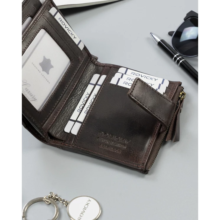 ROVICKY Valódi bőr Férfi pénztárca