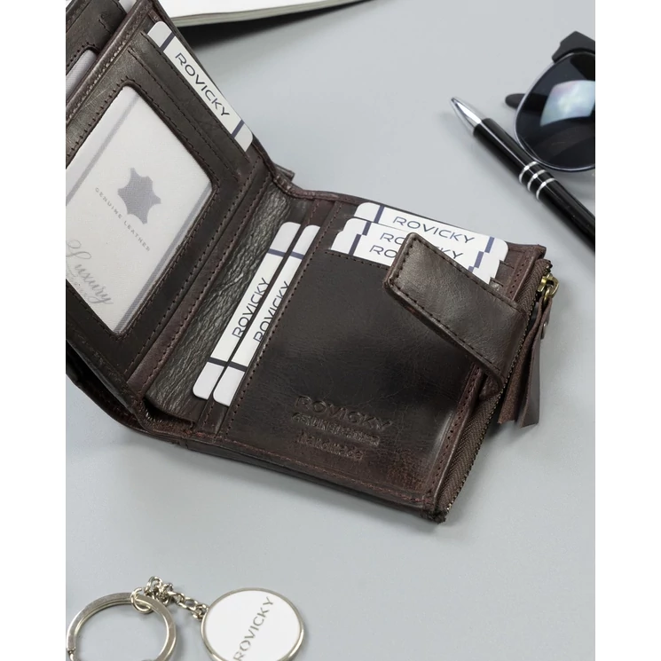 ROVICKY Valódi bőr Férfi pénztárca