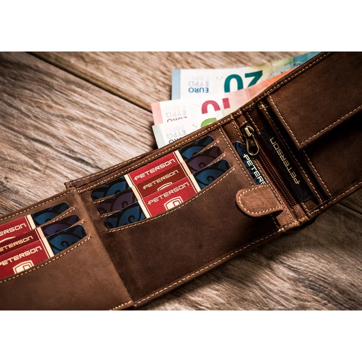 Valódi bőr Peterson Férfi pénztárca RFID védelemmel