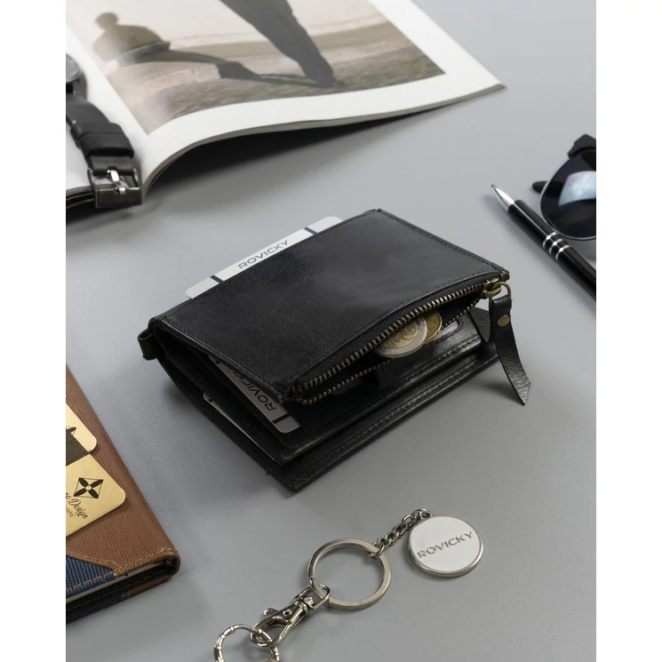 ROVICKY Valódi bőr Férfi pénztárca