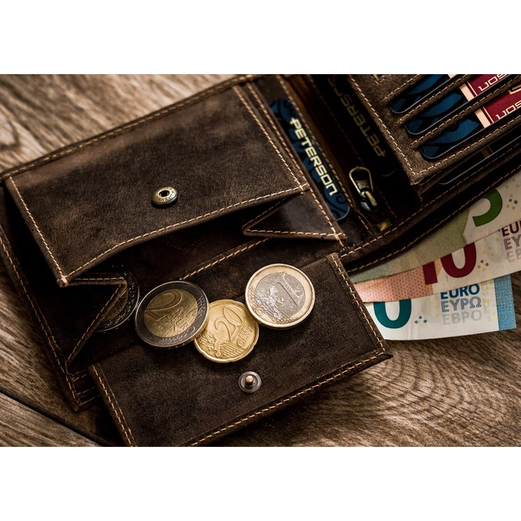 Peterson Valódi bőr Férfi pénztárca Rfid rendszerrel