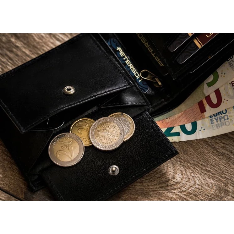 Peterson Valódi bőr Férfi pénztárca RFID védelemmel