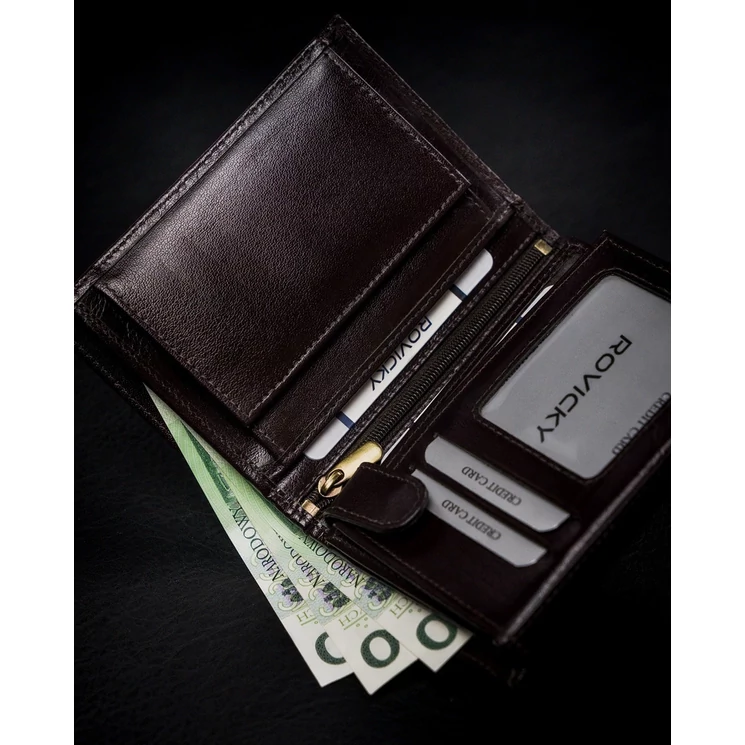 Valódi Bőr ROVICKY Férfi pénztárca RFID Védelemmel