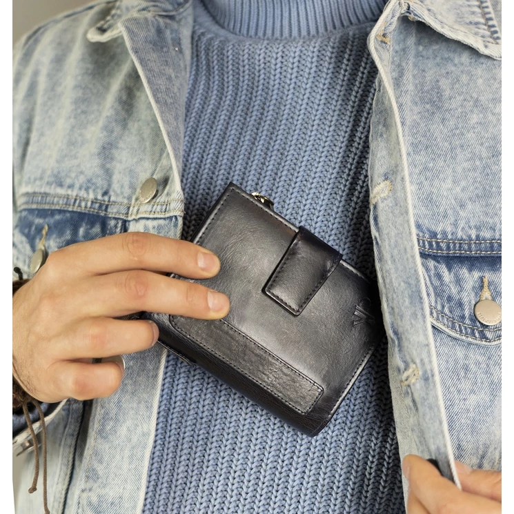 ROVICKY Valódi bőr Férfi pénztárca