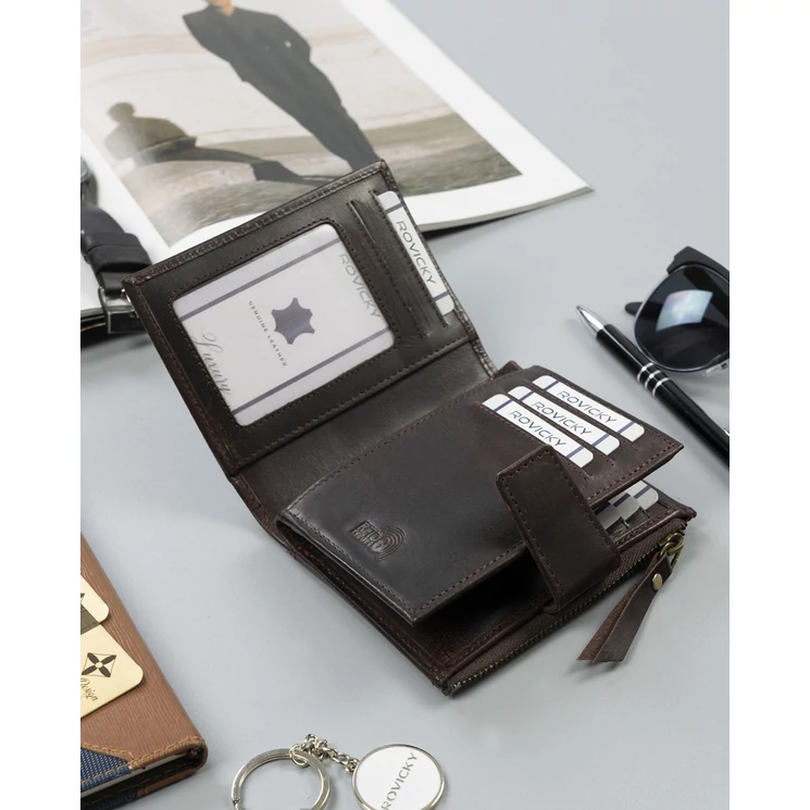 ROVICKY Valódi bőr Férfi pénztárca