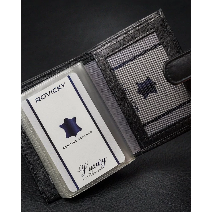 LOREN Elegáns Férfi pénztárca fényes valódi bőrből