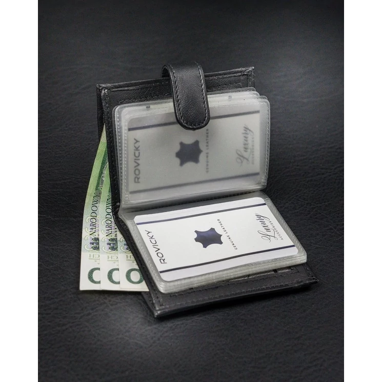 LOREN Elegáns Férfi pénztárca fényes valódi bőrből