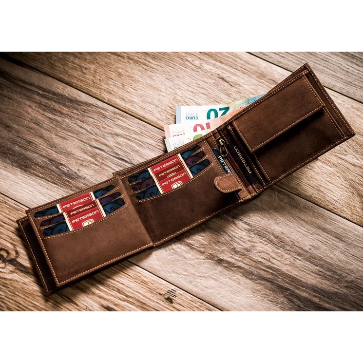 Valódi bőr Peterson Férfi pénztárca RFID védelemmel