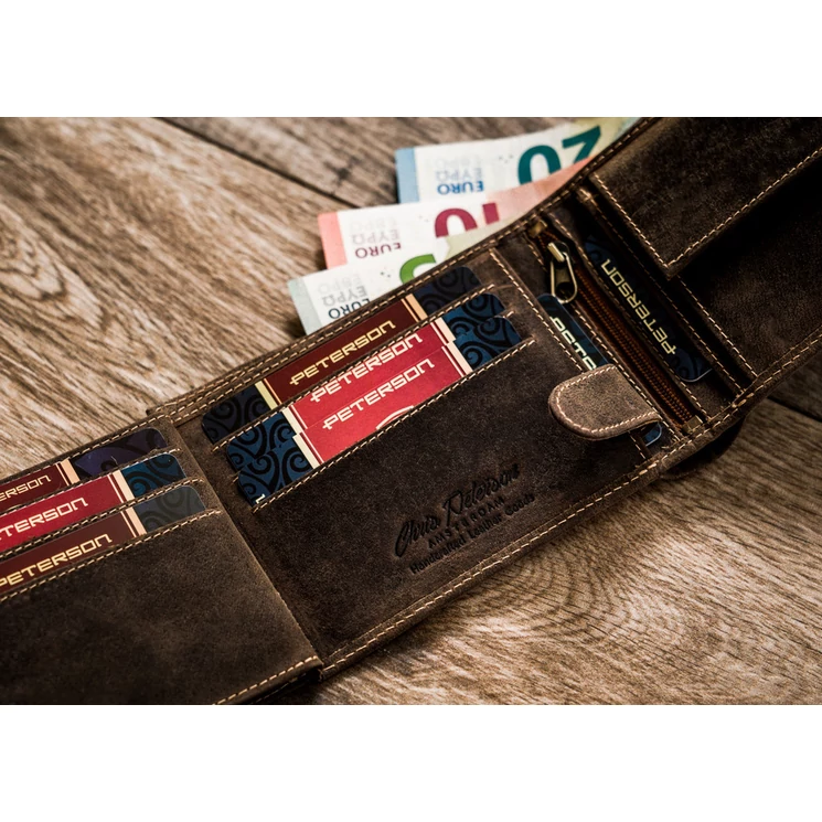 Peterson Valódi bőr Férfi pénztárca Rfid rendszerrel