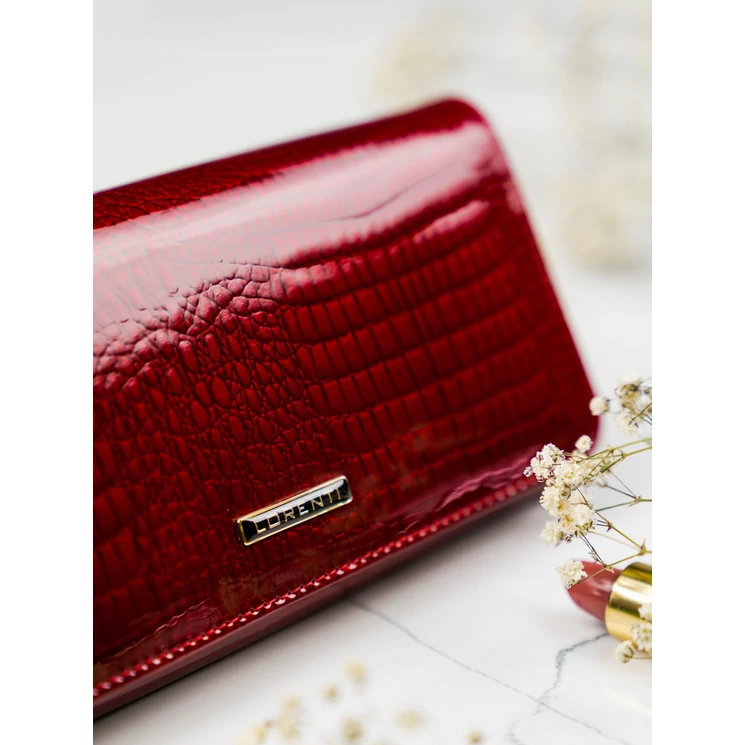 Lakk Valódi bőr  Női pénztárca RFID védelemmel