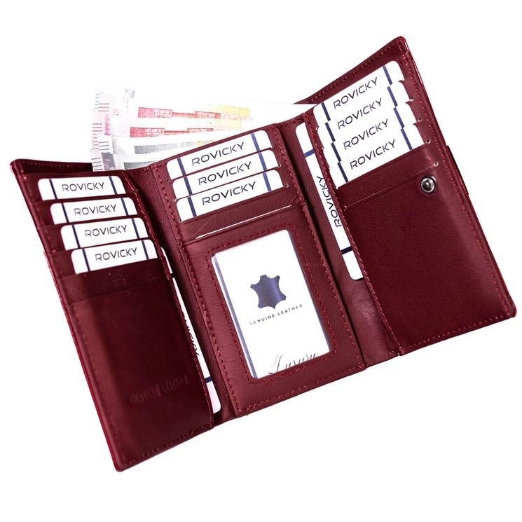 Valódi bőr Női pénztárca piros színben