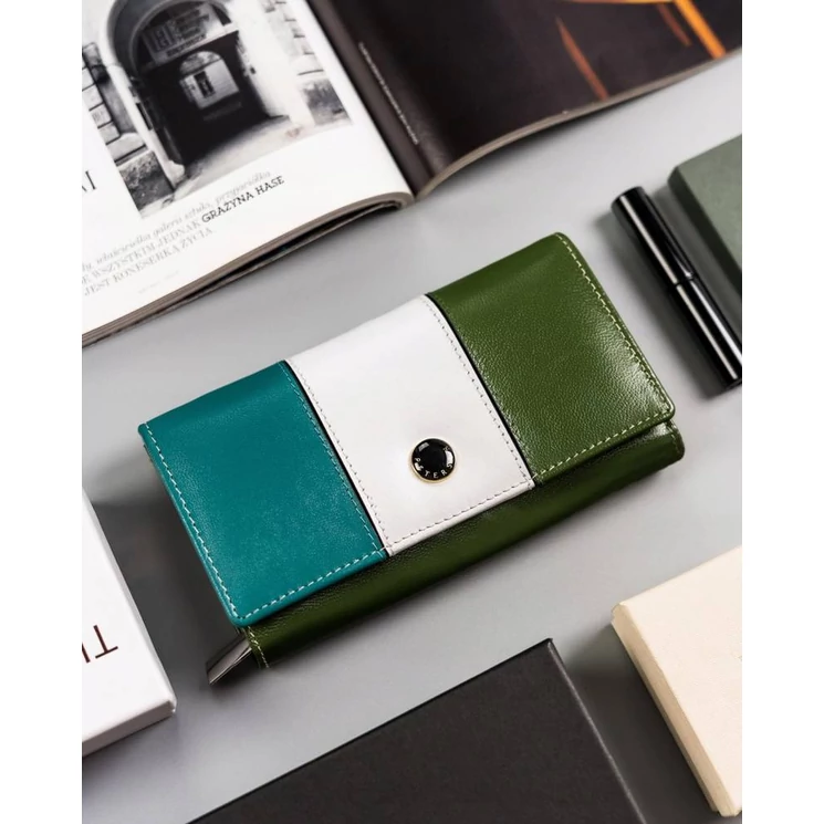 Peterson Piros Valódi bőr Női pénztárca