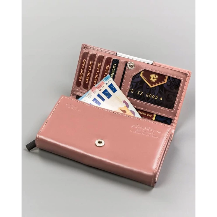 Peterson Piros Valódi bőr Női pénztárca