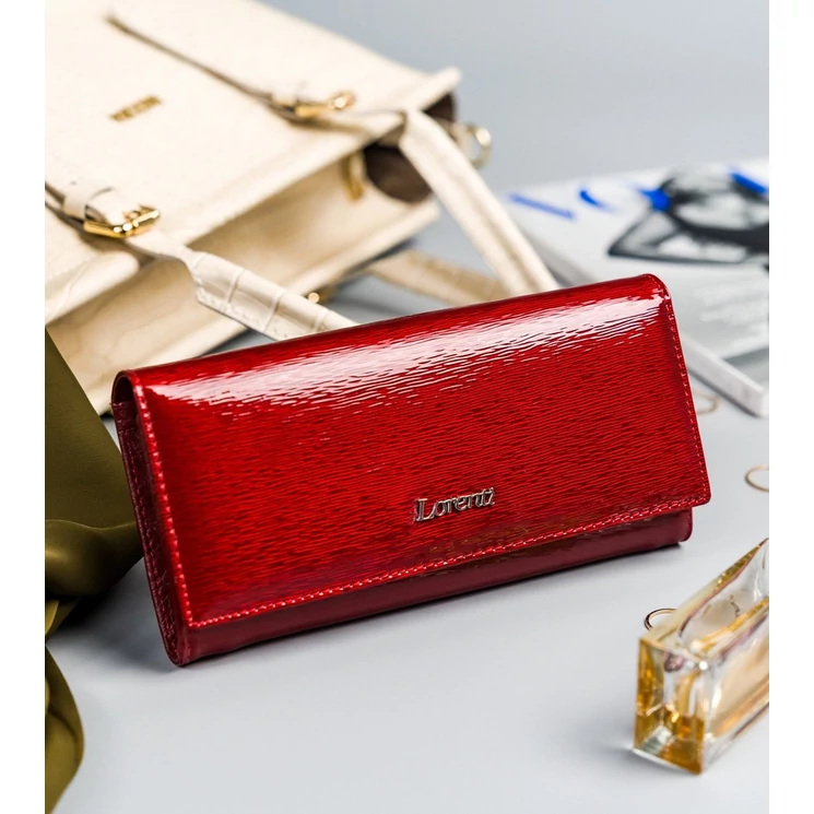 Lakk Valódi bőr Női pénztárca RFID védelemmel