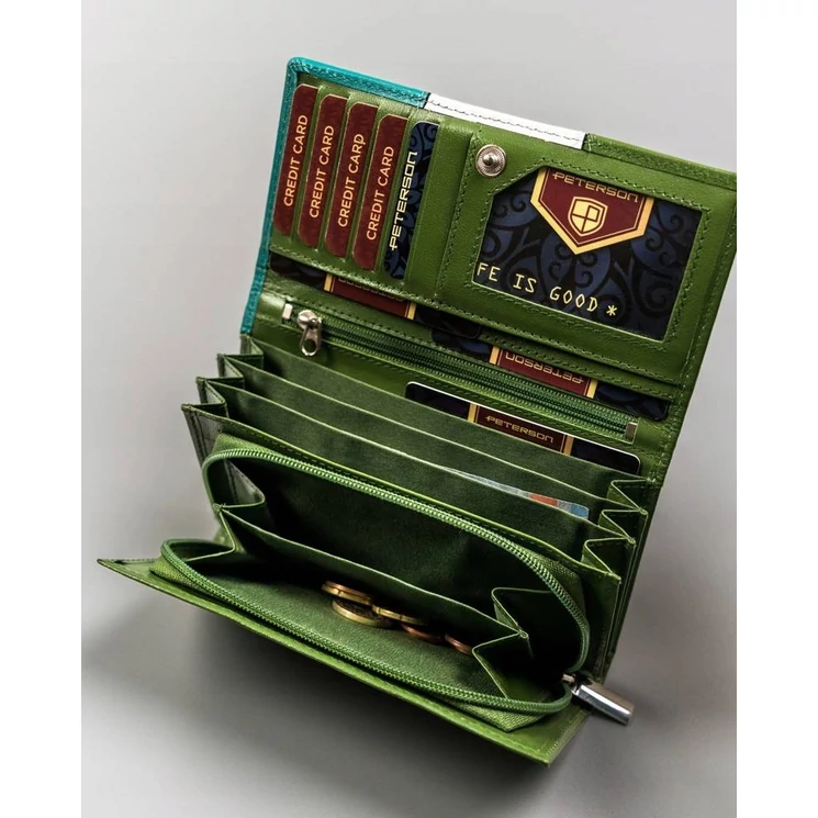 Peterson Piros Valódi bőr Női pénztárca