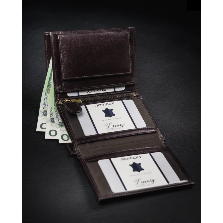 Valódi Bőr ROVICKY Férfi pénztárca RFID Védelemmel