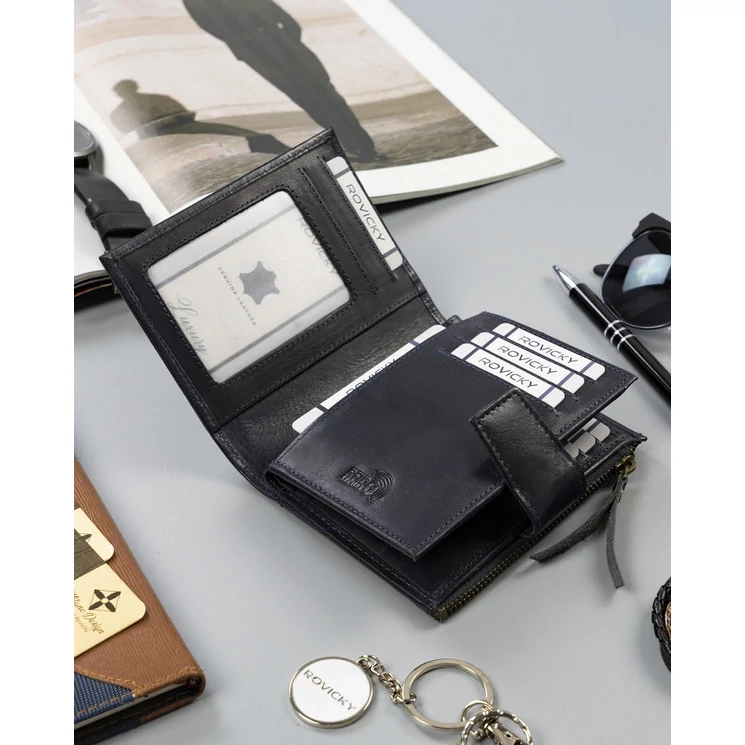 ROVICKY Valódi bőr Férfi pénztárca