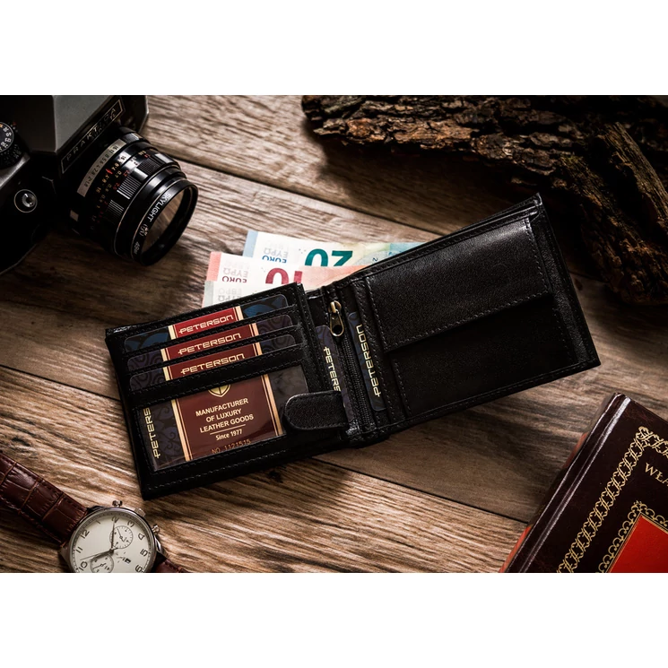 Peterson Valódi Bőr Férfi pénztárca kamionos motívummal