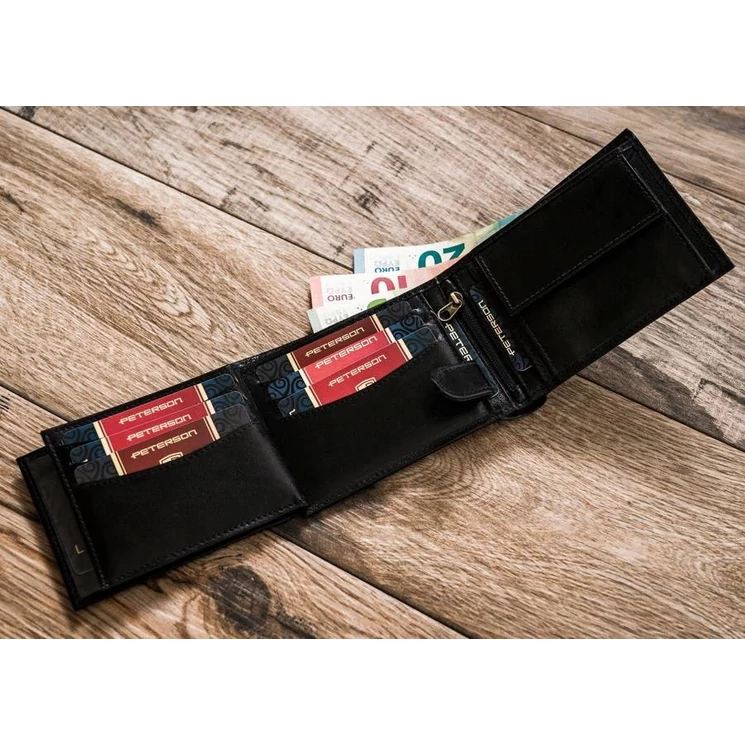 Peterson Valódi bőr Férfi pénztárca RFID védelemmel