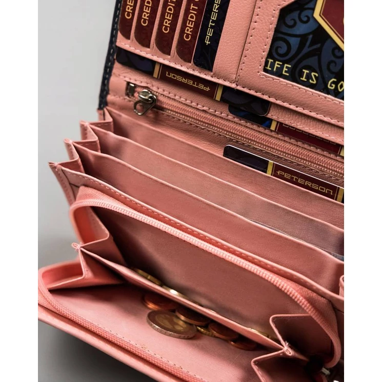Peterson Piros Valódi bőr Női pénztárca