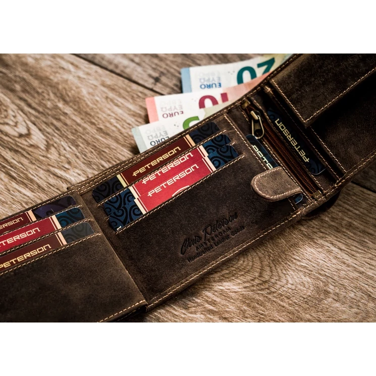 Peterson Valódi bőr Férfi pénztárca Rfid rendszerrel