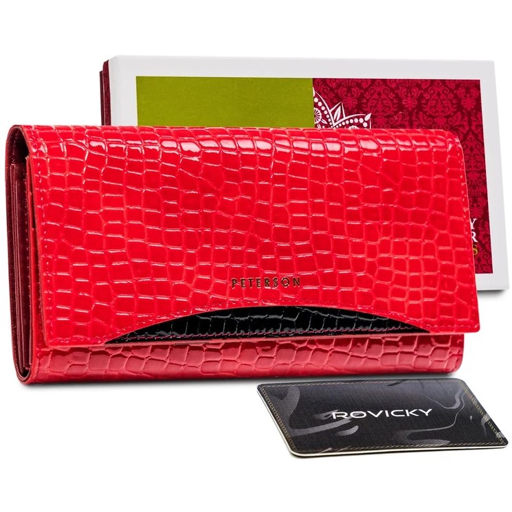 Nagyméretű lakkbőr női pénztárca