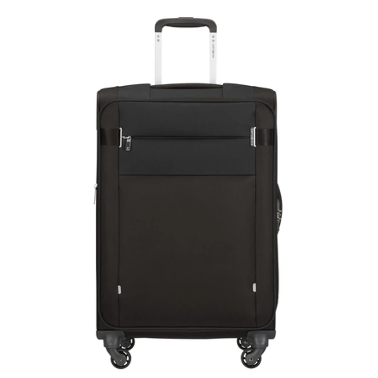 Samsonite Citybeat bővíthető spinner bőrönd közepes méret 66 cm Black