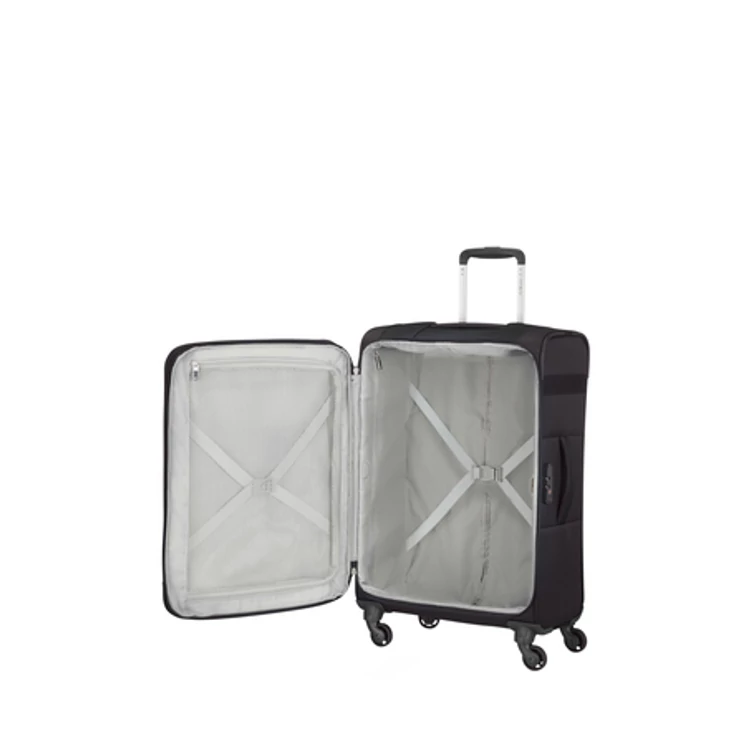 Samsonite Citybeat bővíthető spinner bőrönd közepes méret 66 cm Black
