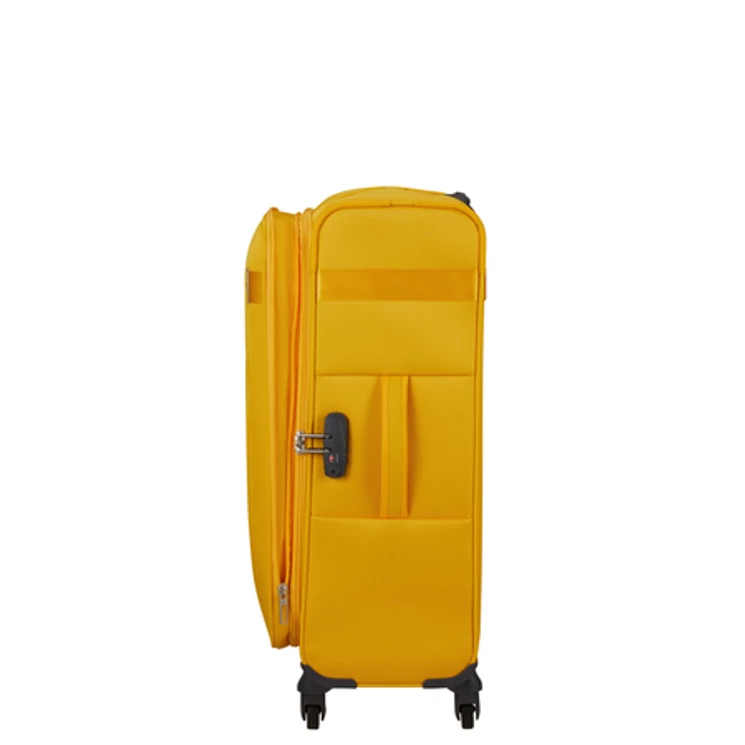 Samsonite Citybeat bővíthető spinner bőrönd közepes méret 66 cm GoldenYellow