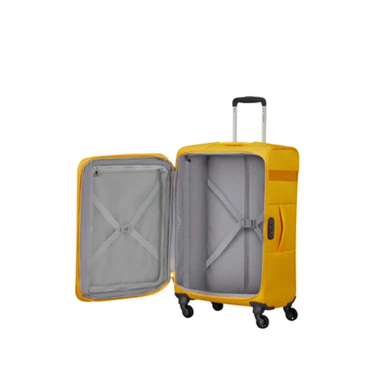 Samsonite Citybeat bővíthető spinner bőrönd közepes méret 66 cm GoldenYellow