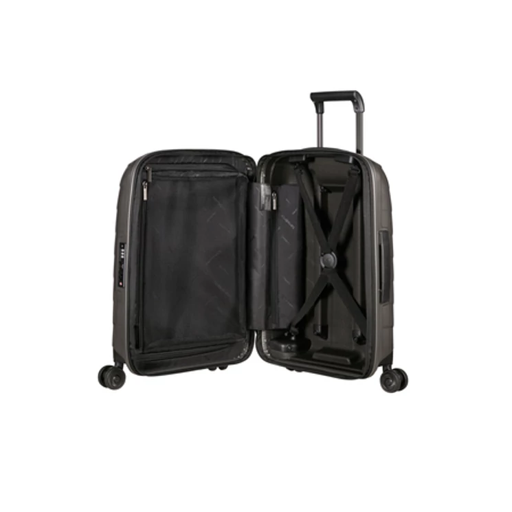 Samsonite Attrix Spinner Bővíthető Kabinbőrönd 55x35x23 cm Dune 10 év garancia