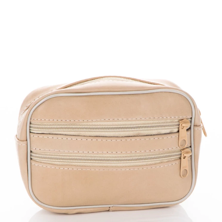 Valódi bőr övre fűzhető táska Bézs